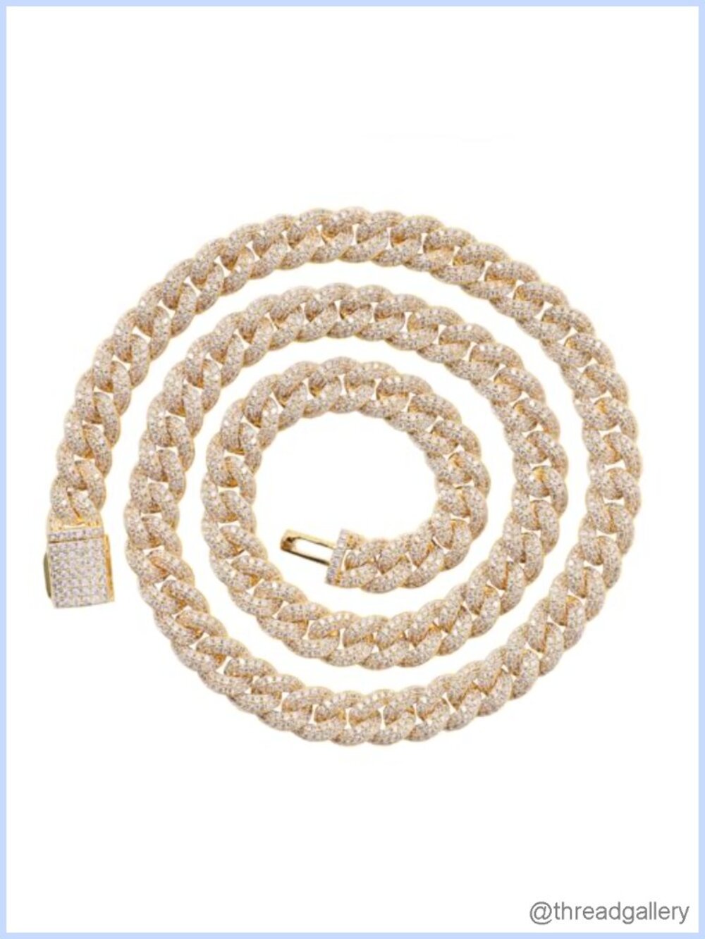 14K Gold Plated Cuban Link Necklace 5A Zircon Iced Out 18" Hip Hop Jewelry